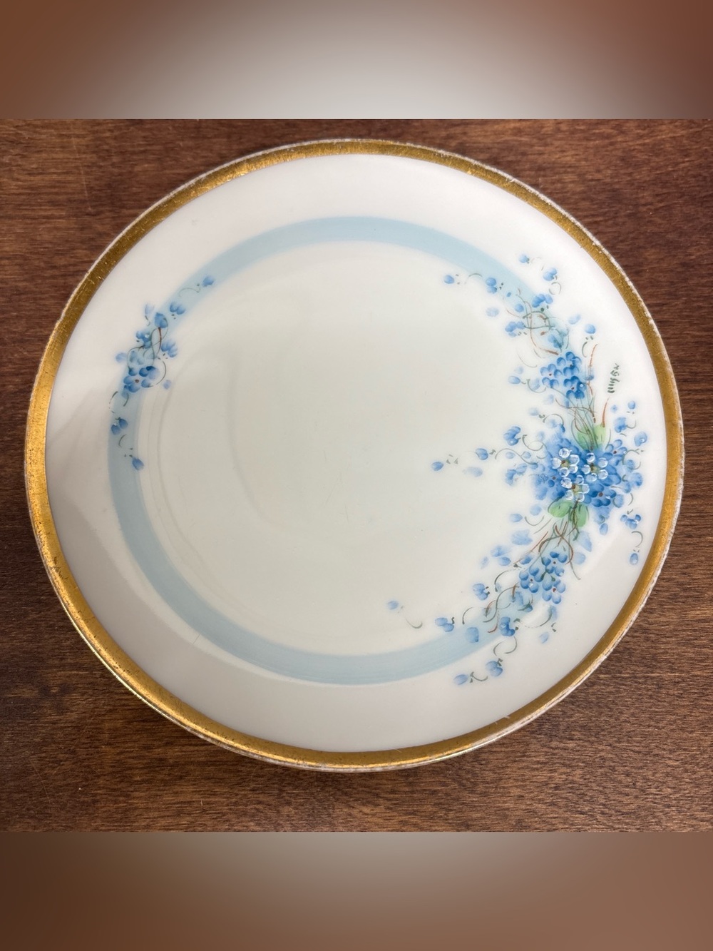 Thomas Bavaria Blue Floral Gold Rim Porcelain Salad Plate
